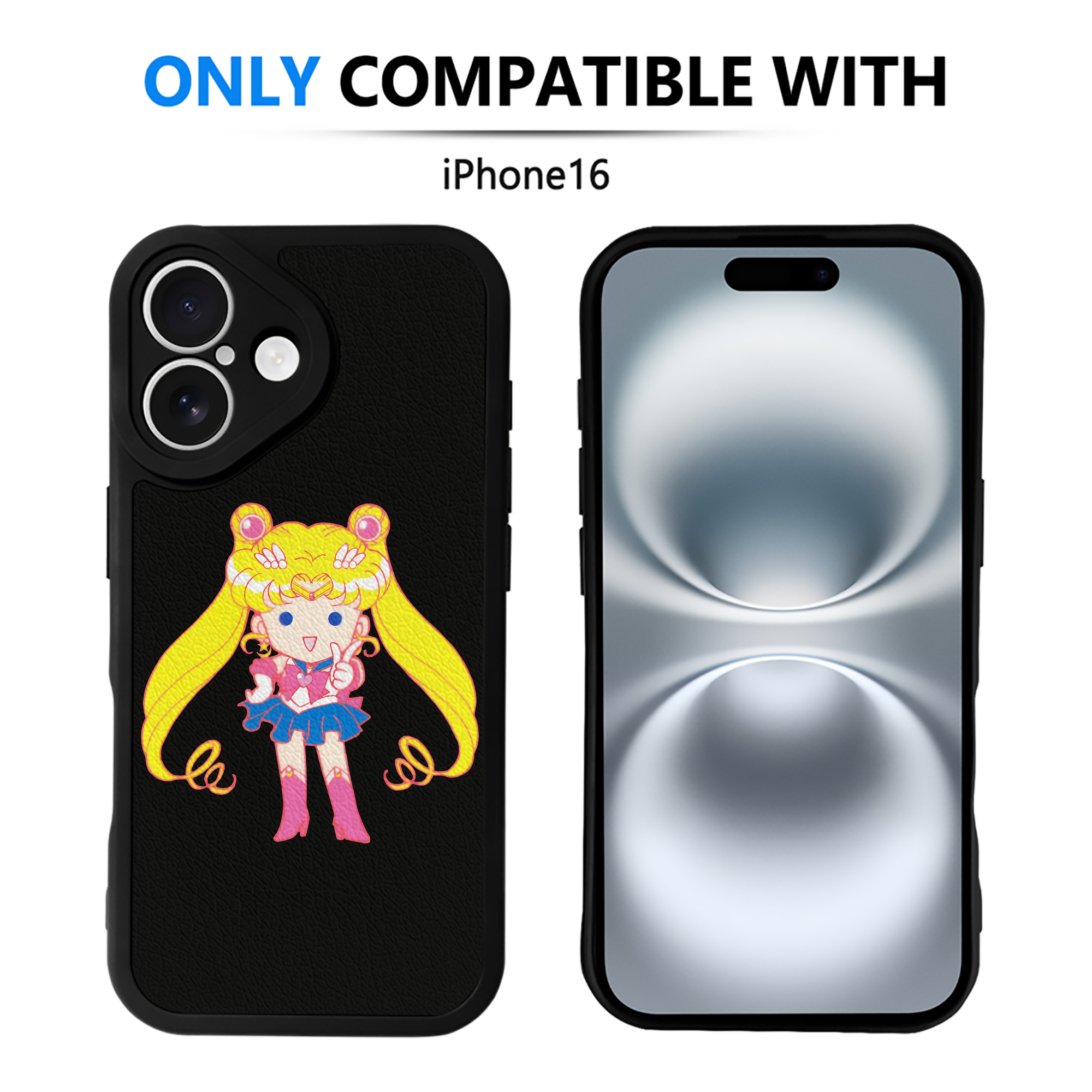 （画像用） 美少女戦士セーラームーン 月野 うさぎ つきの うさぎ Sailor Moon Tsukino Usagi 【iPhone 16シリーズ対応】シリコンスマホケース（レザー調） 材質：シリコン